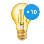 Mehrfachpackung 10x Osram Vintage 1906 LED E27 Birne Fadenlampe Gold 4W 410lm - 824 Extra Warmweiß | Ersatz für 40W